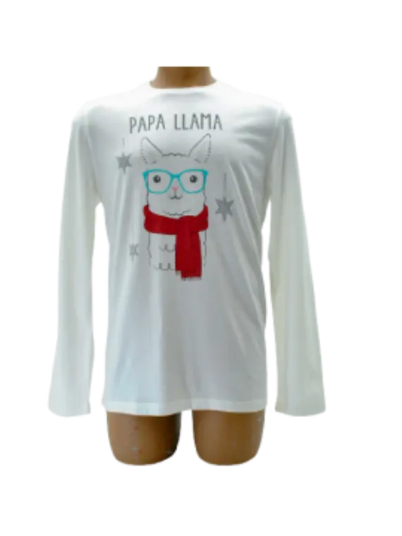 Family Pajamas Mens Papa Llama Pajamas Set Buffalo Check