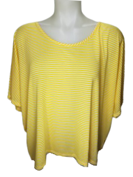 Anchro Yellow Striped Women Tee - Size M