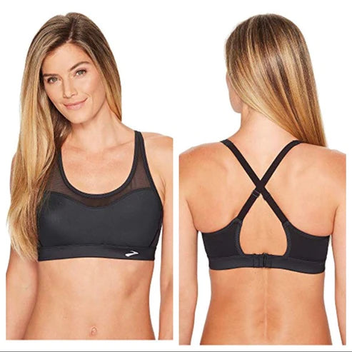 Brooks Black Mesh Racerback Bra