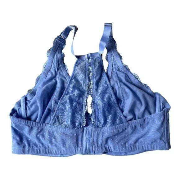 INC International Concepts Womens Plus Size Lace Halter Bralette Yacht Blue