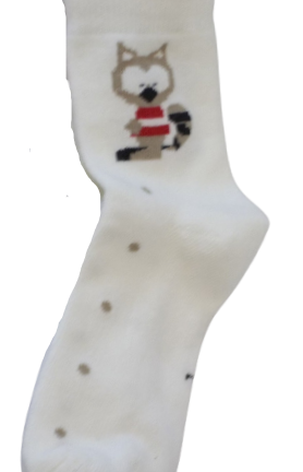 White/Tan Racoon Socks
