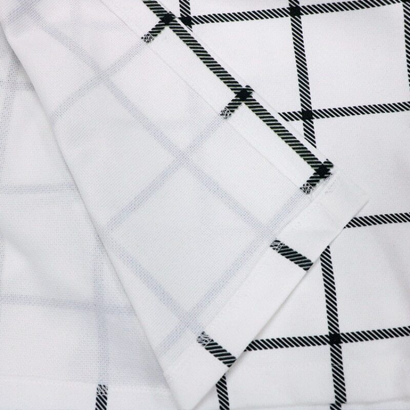 Camisa White Windowpane Wide-Lapel Tie-Waist Side Tail Coat