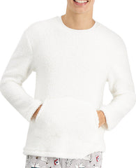 Family Pajamas Mens White Sherpa Top
