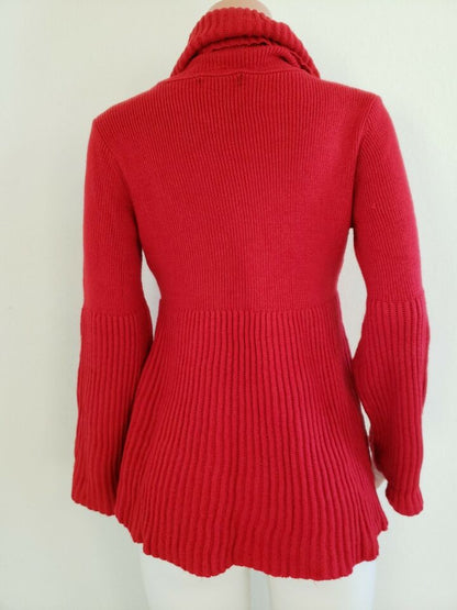 Style & Co - Red Cowl Neck Constrast Rib Sweater