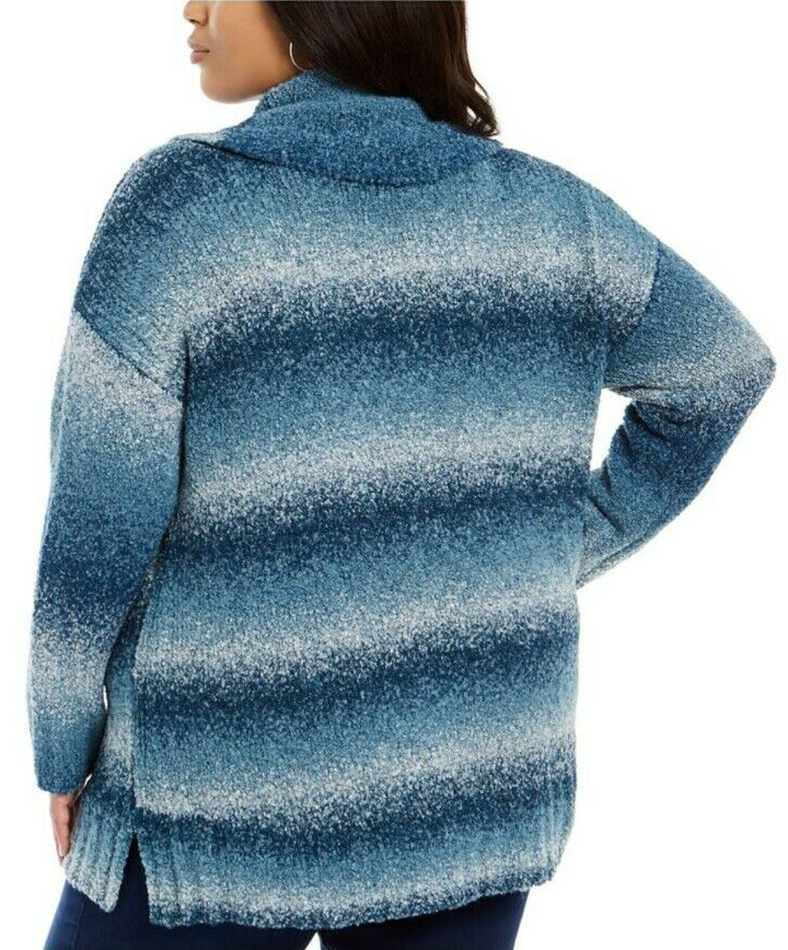 Style & Co. - Plus Size Teal Ombre Cowl-Neck Sweater