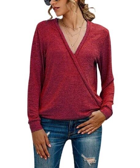 Basico Red Knit Surplice Top size 3XL