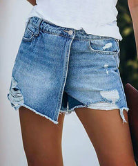 Denim Blue Asymmetrical Skort size S