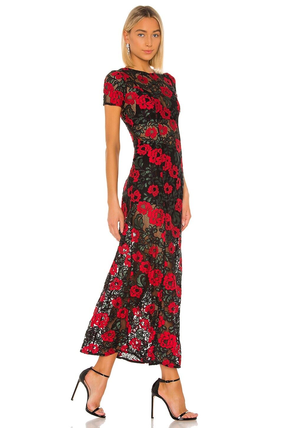 Lovers + Friends Nadine Maxi Dress in Rose Garden - Sheer Lace Fabric