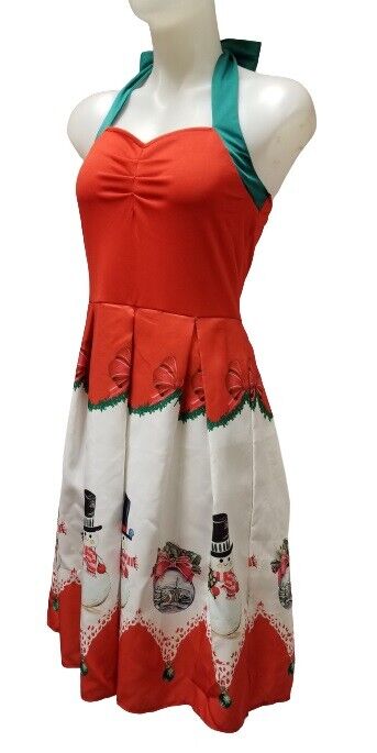 DressFo Christmas Party Dress with Snowmen and Ornaments - size 6