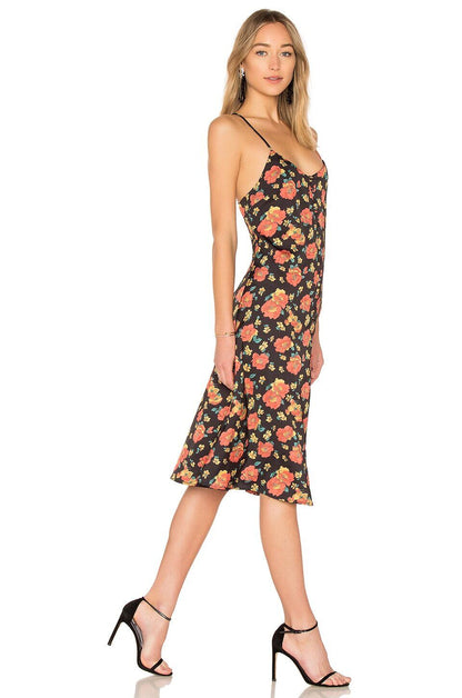 LPA Button Up Slip Dress in Rose Garden - Floral Print Summer Dress