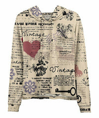 Lily Floral 'Vintage' Print Chest-Pocket Hoodie size 2X/20W