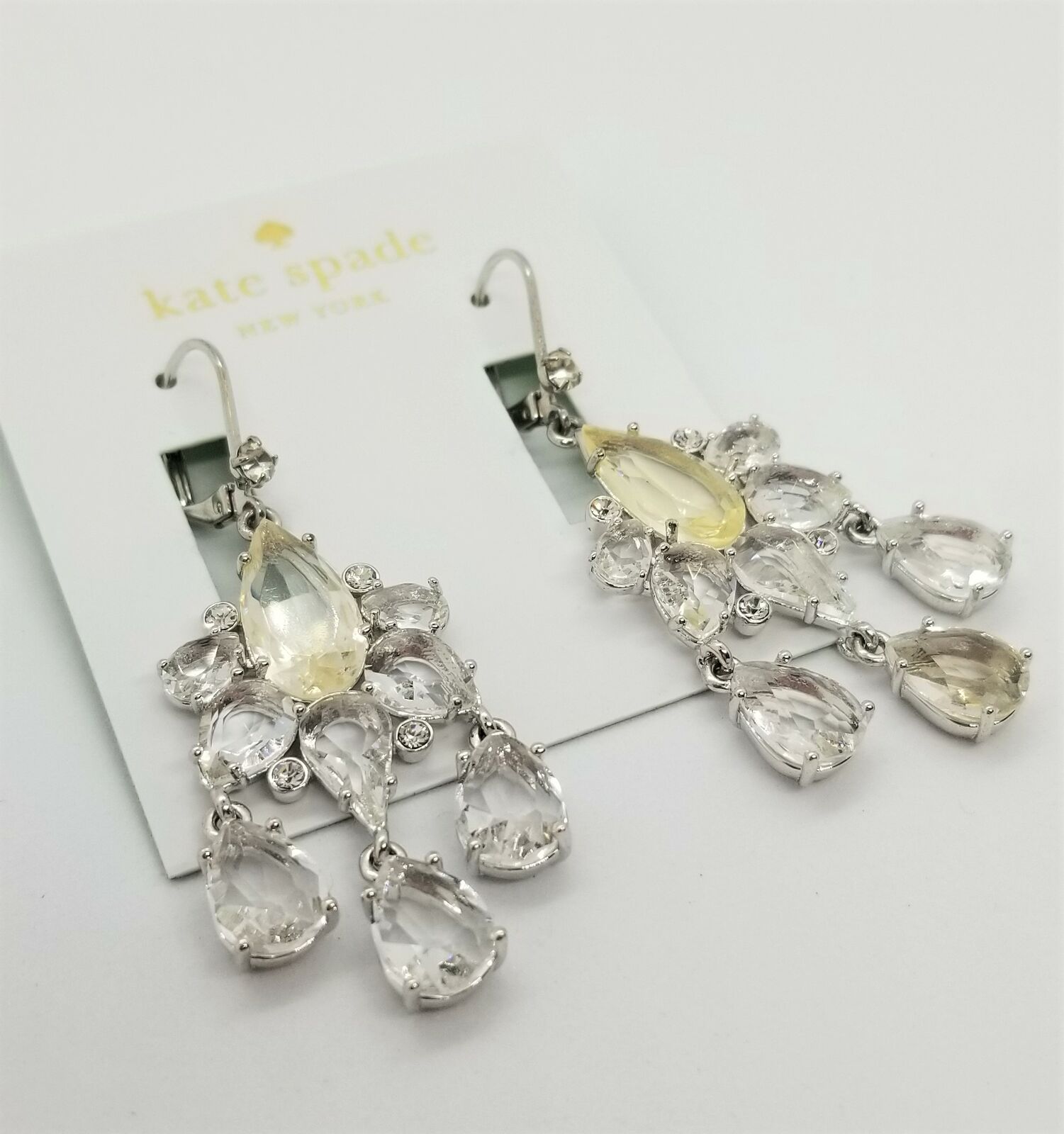 kate spade new york Silver-Tone Crystal Chandelier Earrings