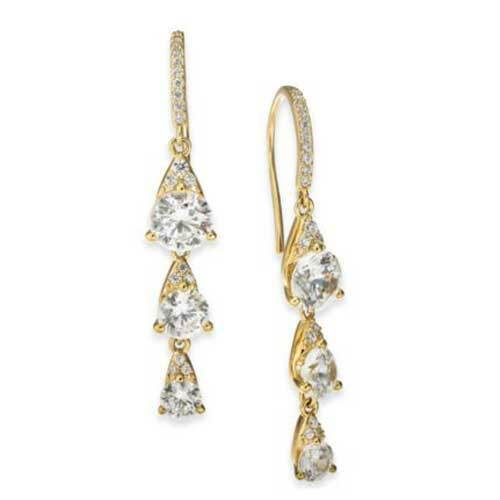 Eliot Danori 18k Gold-Plated Triple Crystal Earrings