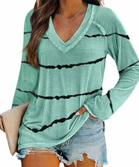 Tie-Dye Stripe V-Neck Tee size XXL