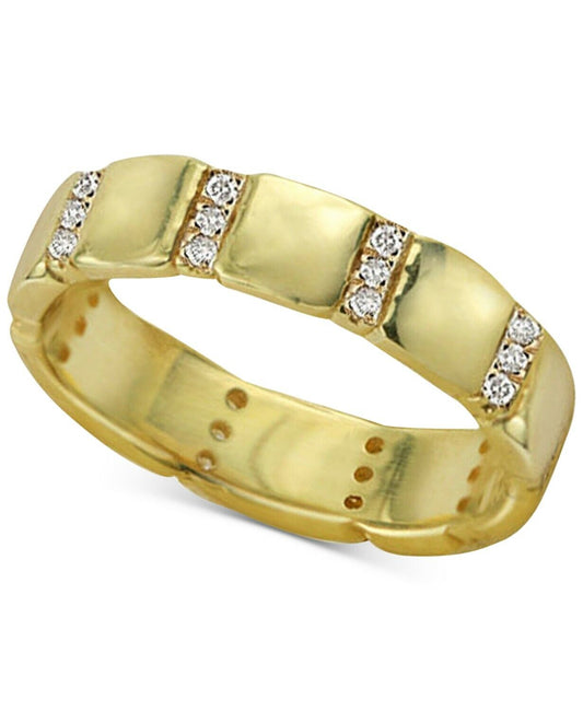 Argento Vivo Cubic Zirconia Stack Ring in 18K Gold over Sterling Silver 7