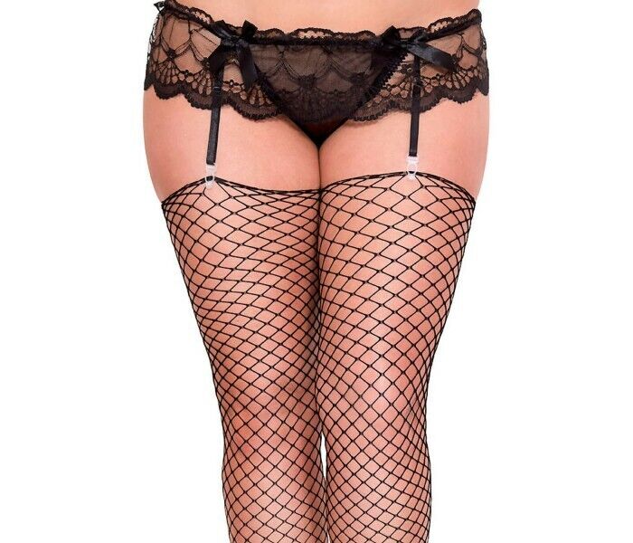 Music Legs Plus Size Lace Garter Belt and G-String (no stockings)