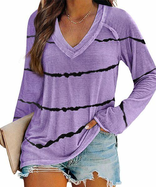 Purple Tie-Dye V-Neck Tee XXL