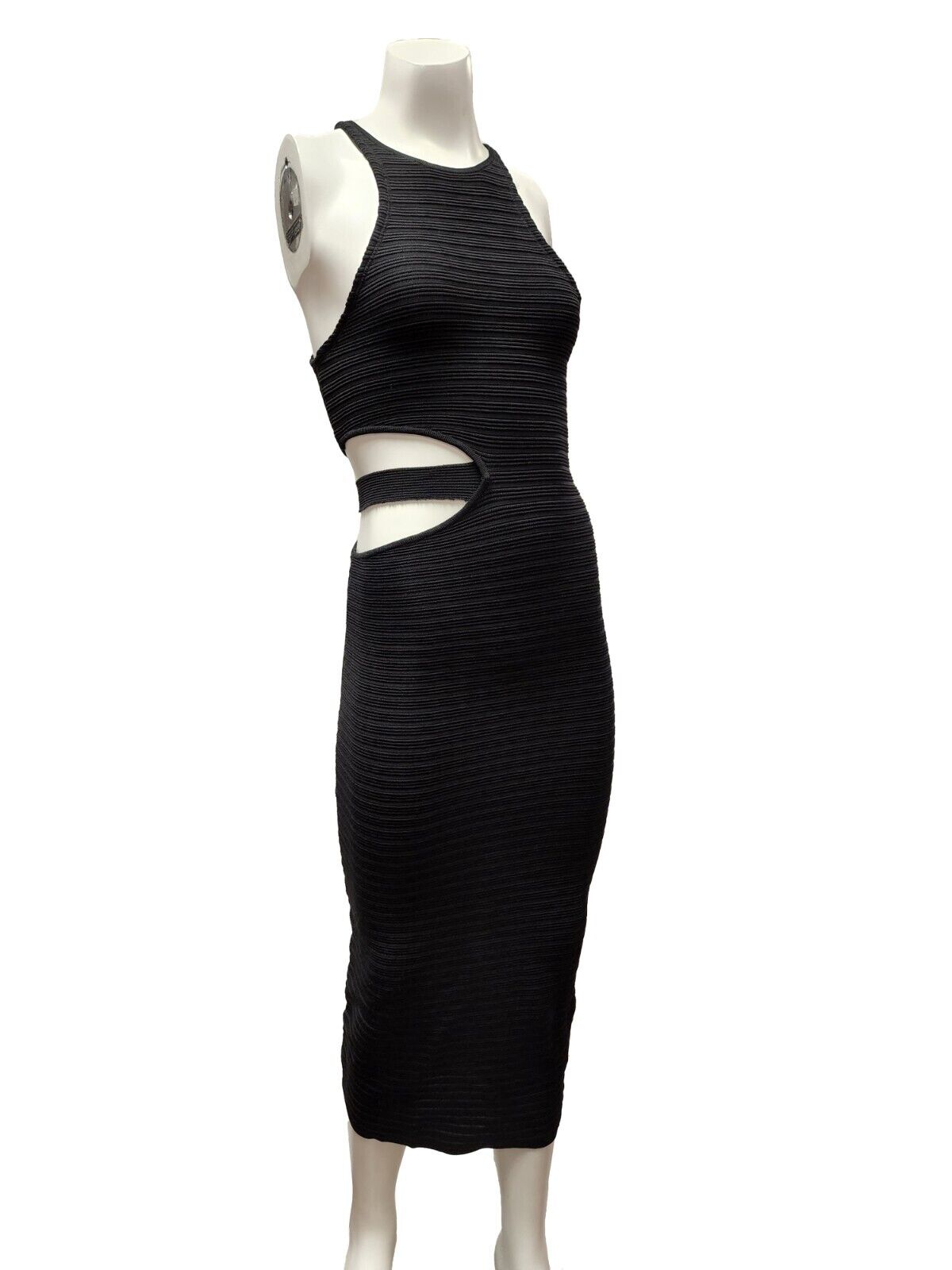 Michael Costello Athena Midi Dress in Black - size XXS
