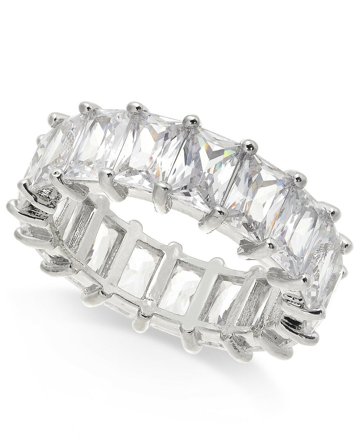 INC International Concepts Silver-Tone Cubic Zirconia Baguette Ring