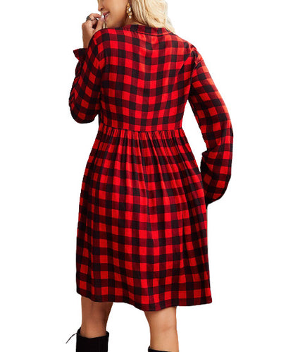 Suzanne Betro Buffalo Check Empire-Waist Dress size 2X
