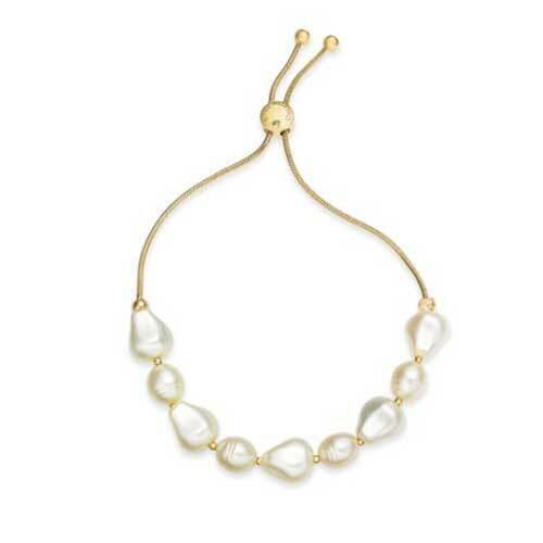 Charter Club Gold-Tone Imitation Pearl Slider Bracelet