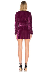 wrap burgundy dress