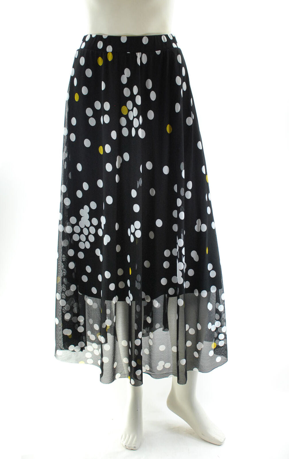 Alfani Plus Size Black Midi Polka-Dot Printed Skirt size 1X
