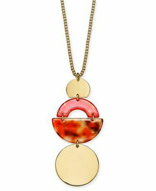 Alfani Tortoise-Look Geometric 36" Pendant Necklace