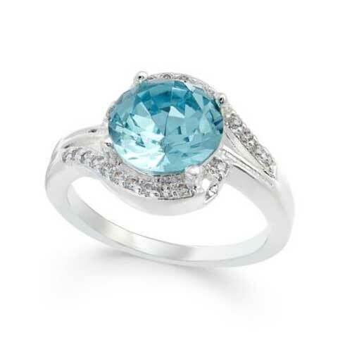 Charter Club Silver-Tone Pave Stone Twist Ring