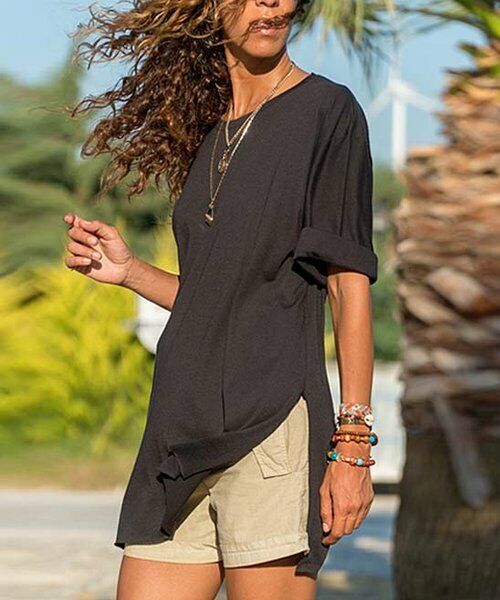 Black Split-Hem Top size M
