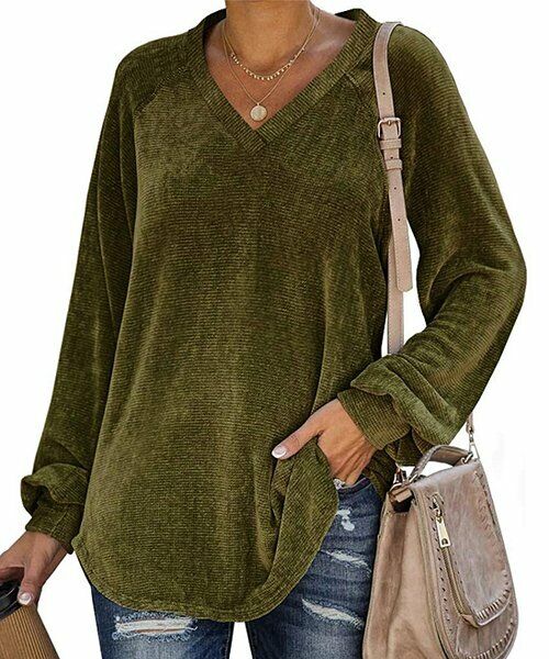 V-Neck green Top M