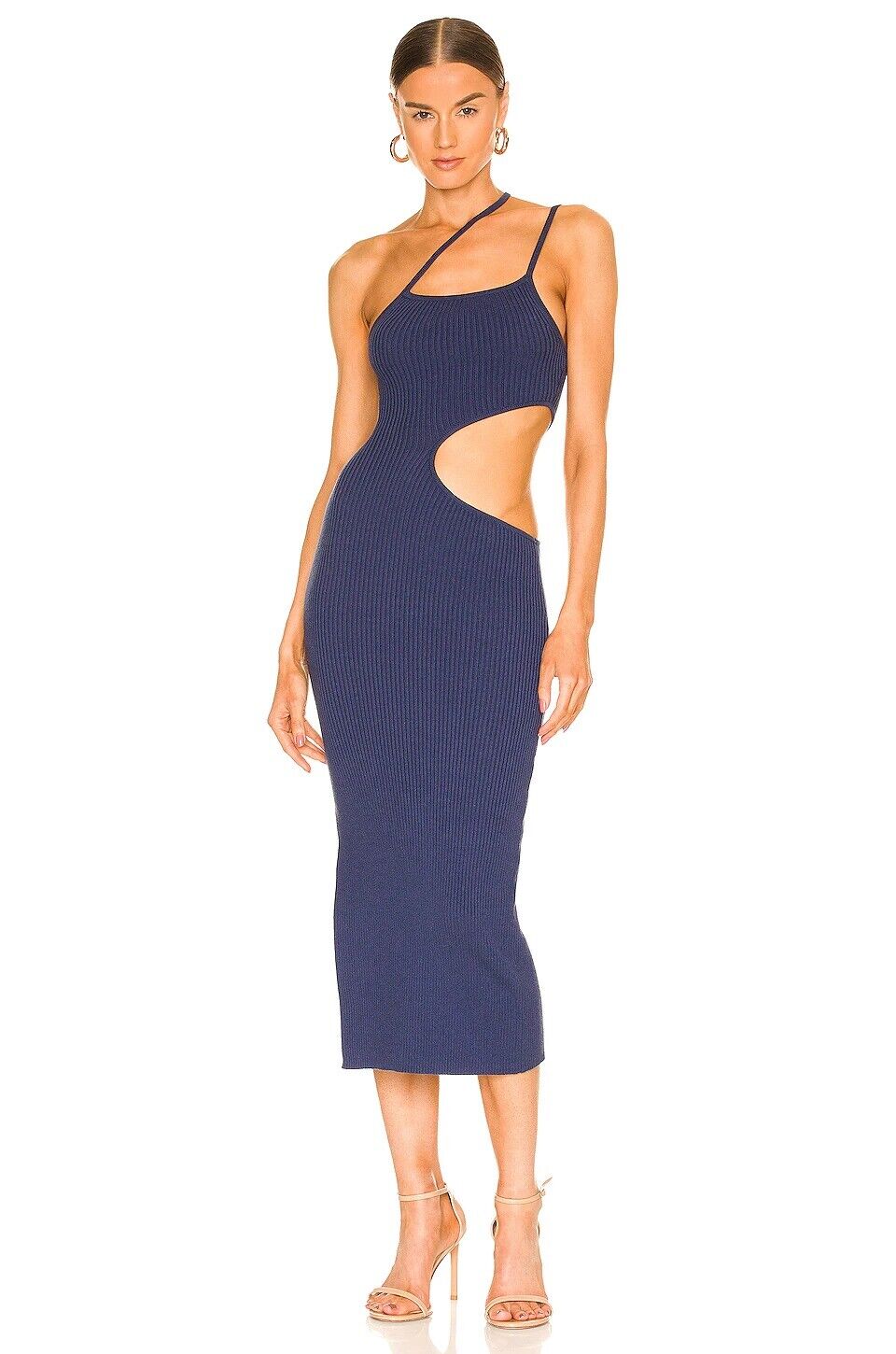 h:ours Evelyne Cut Out Knit Dress in Midnight Blue - sizes XS-L