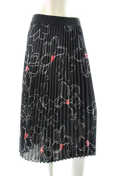 Alfani Plus Size Black Floral Printed Pleated Midi Skirt - size 1X