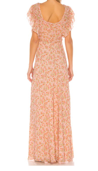 Divine Heritage Sweet Virginia Ditsy Maxi Dress in Pink size S