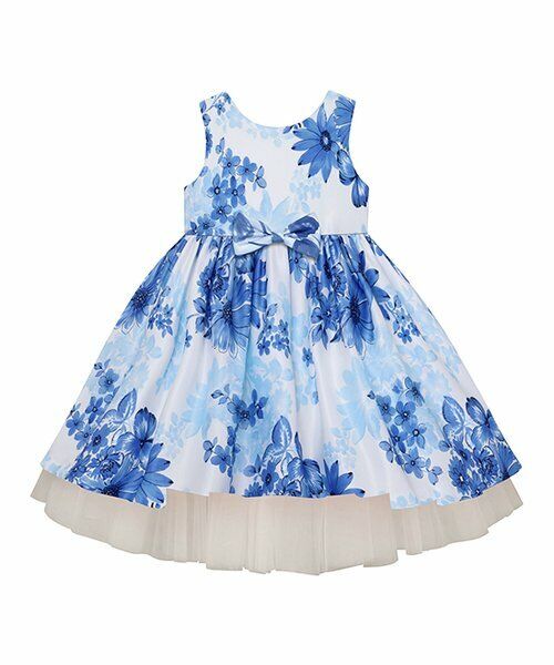 Blue Floral Sleeveless A-Line Dress size 12