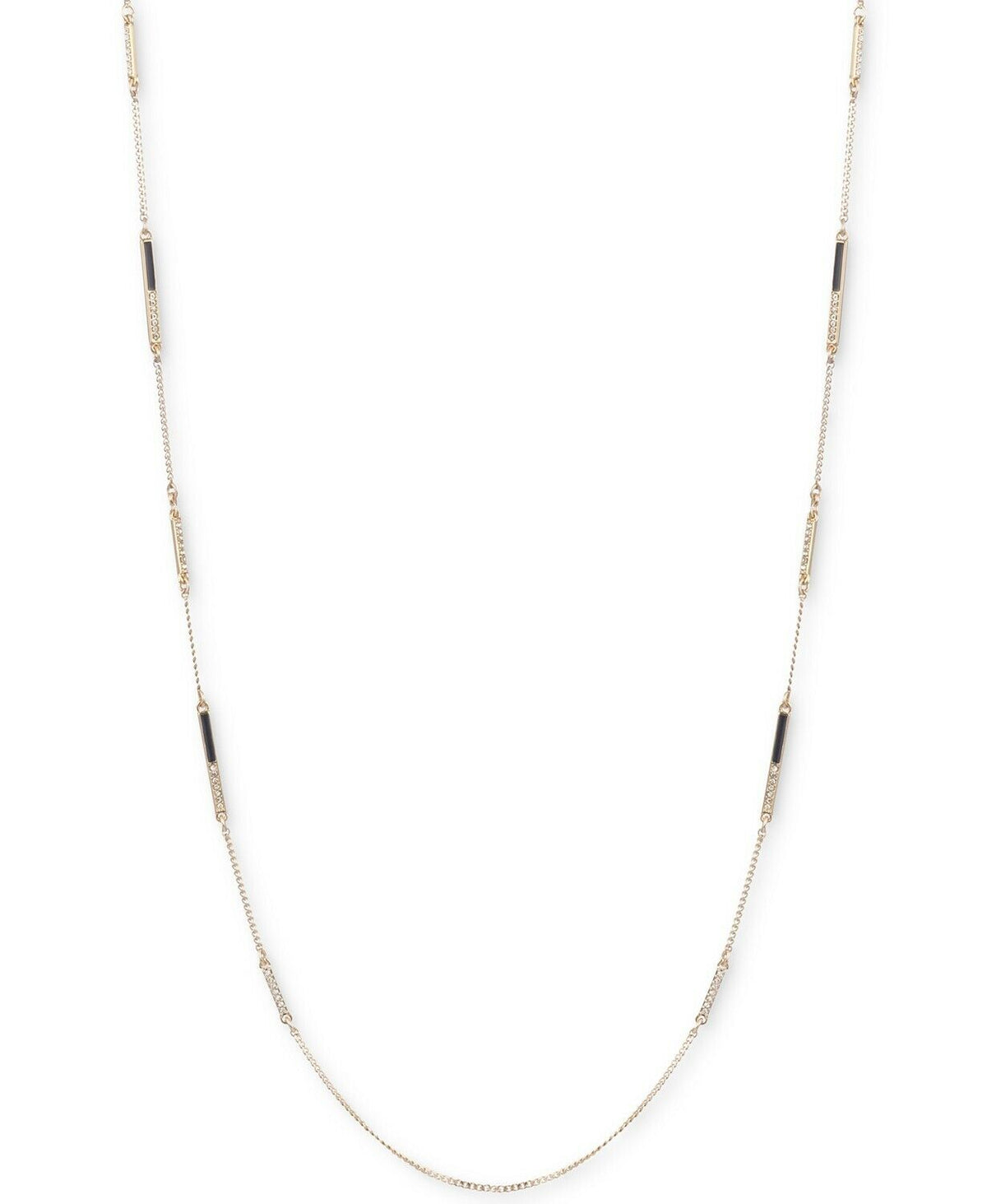 DKNY Gold-Tone Pave Bar 42" Strand Necklace