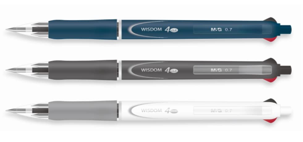M&G 4 Colors Semi-Gel Ball Pen 0.7mm Black/Blue/Red/Green (10 per pack)