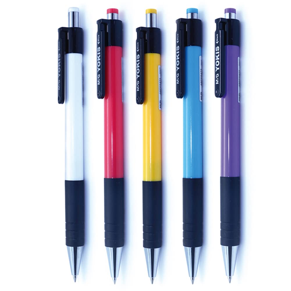 M&G Retractable Ball Pen 0.7mm Black Comfort Rubber Grip (10 per pack)