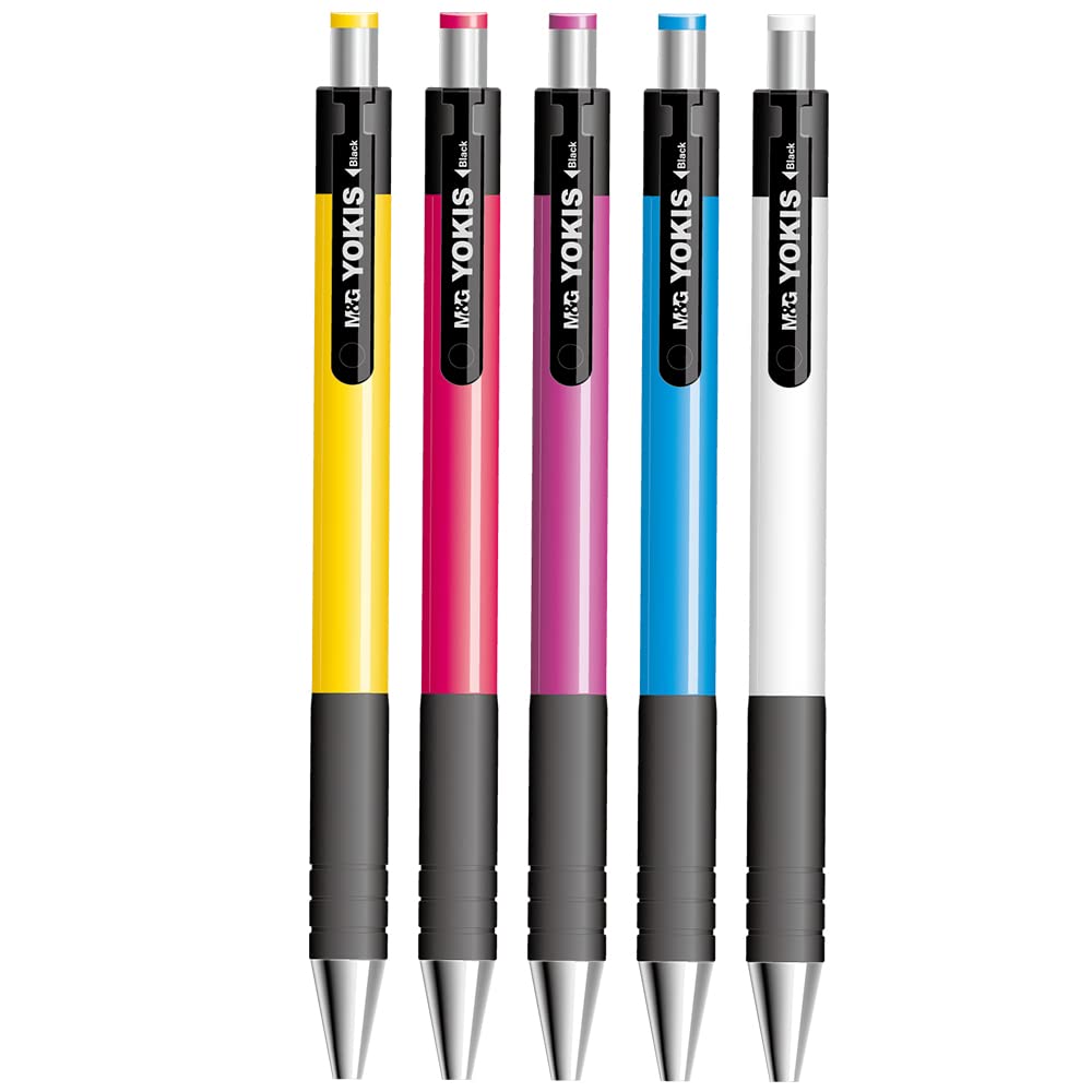 M&G Retractable Ball Pen 0.7mm blue Comfort rubber grip (10 per pack)