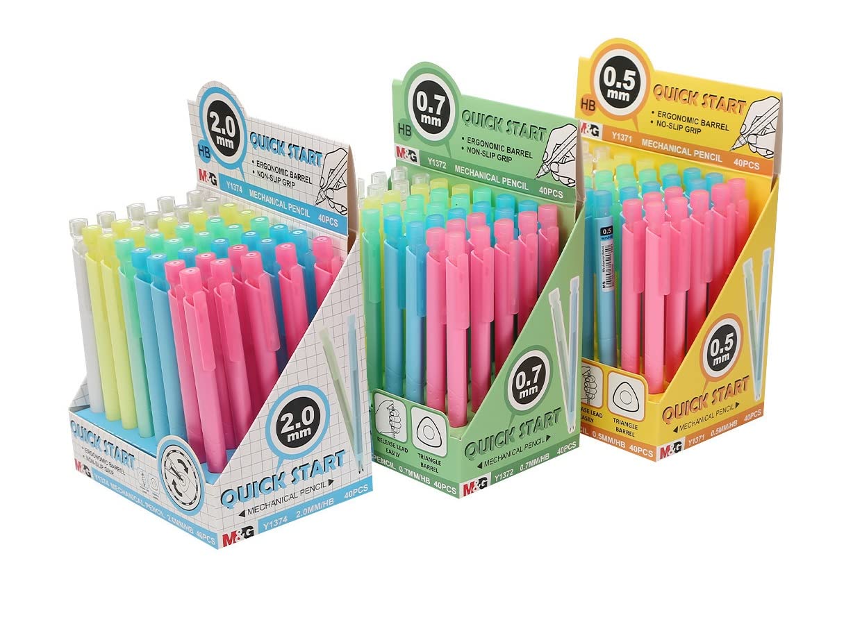 M&G Triangle Mechanical Pencil Ergonomic Non-slip Grip HB 0.7mm (4 per pack)