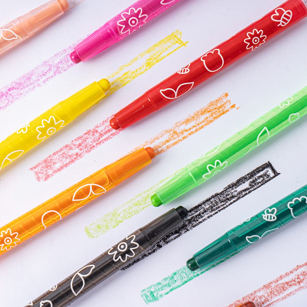 M&G Twistable Crayon 12 colors PP Box Package (1 per pack)