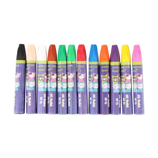 12 colors Oil Pastel-Hex shape. Diameter: 1cm.  (1 per pack)