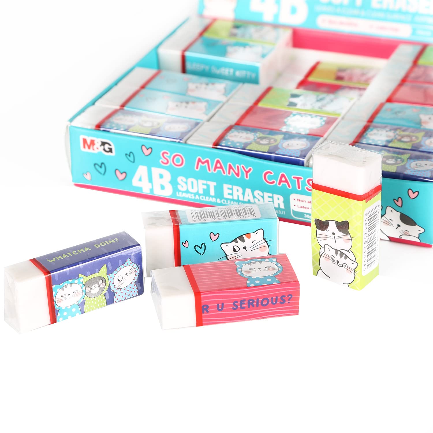 So Many Cats White Eraser Small size (5 per pack)