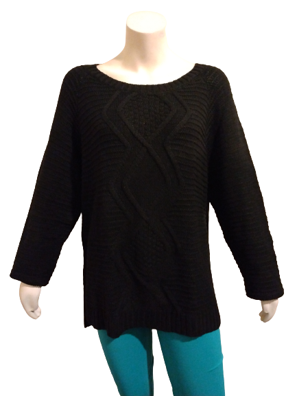 NY Collection Black Knit Sweater