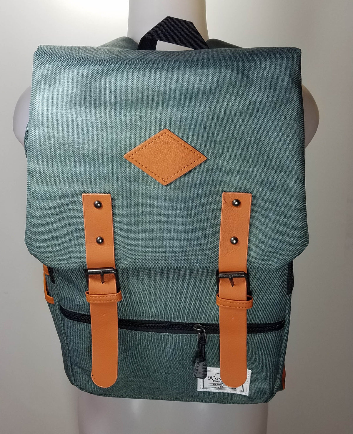 Kai Ting - Green Vintage Laptop Backpack for College
