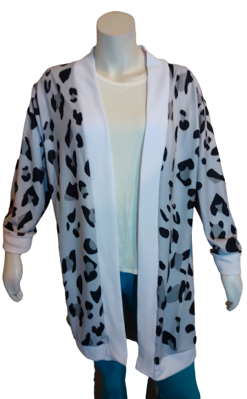 Floral Blooming Grey Animal Print Cardigan