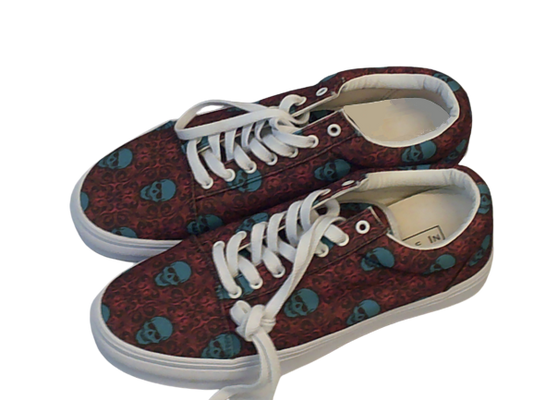 Three In Red/Teal Skull Shoes