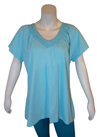 JM Collection Woman aqua tee 1x