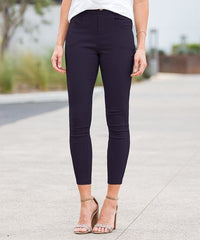 Crop Faux-Button Pocket Jeggings size S