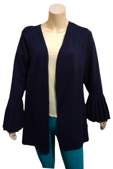 Charter Club Intrepid Blue Cardigan Sweater with Pleated Sleeves
